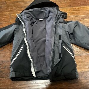 Snozu Kids Black and Gray Hooded Heavy Snow and Rain Jacket size 7